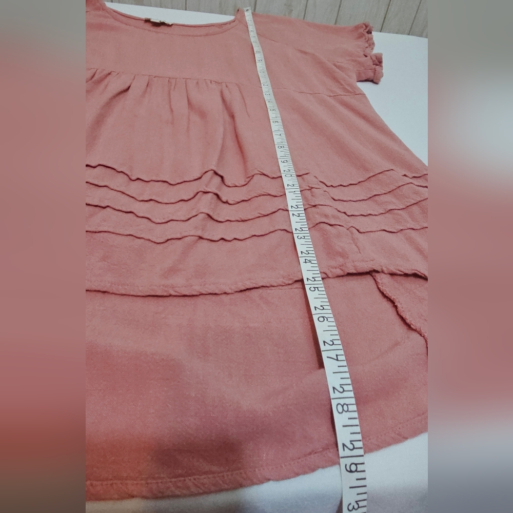 Umgee Pink Ruffle Sleeve Flowy Blouse - Picture 9 of 12